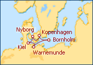 Reiseroute ansehen Nordeuropa Warnem�nde - Kiel