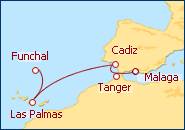 Reiseroute ansehen Transatlantik: Malaga nach Gran Canaria