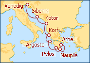 Reiseroute ansehen Dalmatische K�ste und Griechische Inseln