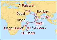 Reiseroute ansehen Grosse Kreuzfahrt zum anderen Ender der Welt