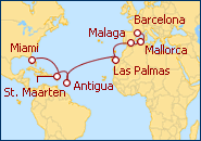 Reiseroute ansehen Transatlantik