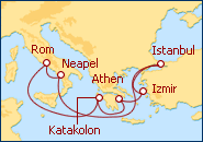 Reiseroute ansehen �stliches Mittelmeer