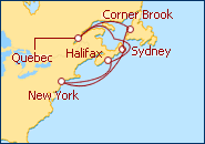 Reiseroute ansehen Kanada und Quebec City I