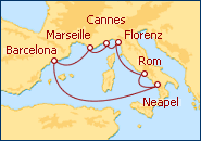 Reiseroute ansehen Westliches Mittelmeer