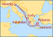 Reiseroute ansehen Griechische Inseln
