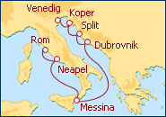 Reiseroute ansehen Adria und Italien