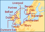 Reiseroute ansehen Norwegen und Britische Inseln