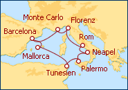 Reiseroute ansehen Zauber des Mittelmeers