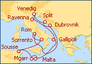 Reiseroute ansehen Imperio Veneciano
