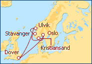 Reiseroute ansehen Norwegische Fjorde - S�dlich