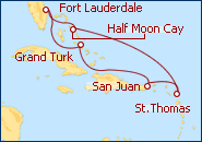 Reiseroute ansehen Caribe Oriental