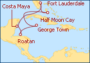 Reiseroute ansehen Caribe Occidental II