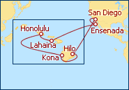 Reiseroute ansehen Rundfahrt Hawaii