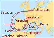 Reiseroute ansehen Italia y Espa�a