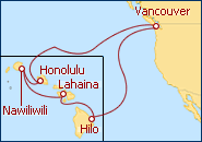 Reiseroute ansehen Vuelta a Hawaii