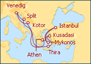 Reiseroute ansehen Reiche des Mittelmeers