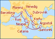 Reiseroute ansehen Romantisches Mittelmeer