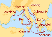 Reiseroute ansehen Romance Mediterr�neo