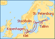 Reiseroute ansehen Metropolen der Ostsee