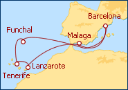 Reiseroute ansehen Kanarische Inseln
