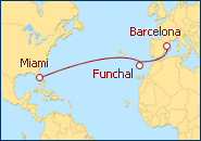 Reiseroute ansehen Transatlantik