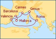 Reiseroute ansehen Westliches Mittelmeer