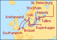 Reiseroute ansehen Capitales B�lticas con San Petersburgo