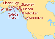 Reiseroute ansehen Golf von Alaska