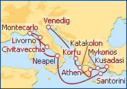 Reiseroute ansehen Griechische Inseln 2013