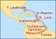 Reiseroute ansehen Manaus nach Fort Lauderdale 2011