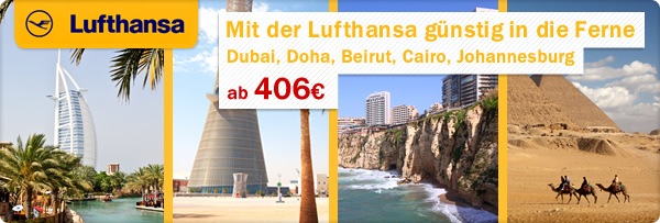Mit Lufthansa in die Ferne.