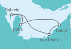 Reiseroute der Kreuzfahrt  Katar, Vereinigte Arabische Emirate - MSC Cruises