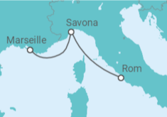 Reiseroute der Kreuzfahrt  Italien Alles Inklusive - Costa Kreuzfahrten