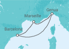 Reiseroute der Kreuzfahrt  Italien, Frankreich Alles Inklusive - Costa Kreuzfahrten