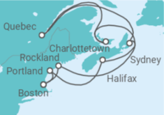 Reiseroute der Kreuzfahrt  Kanada - Celebrity Cruises