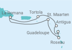 Reiseroute der Kreuzfahrt  Sint Maarten, Guadeloupe, Antigua Und Barbuda, Britische Jungferninseln - Costa Kreuzfahrten