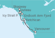 Reiseroute der Kreuzfahrt  Alaska - Celebrity Cruises