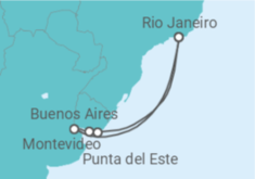 Reiseroute der Kreuzfahrt  Argentinien, Uruguay - MSC Cruises