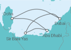 Reiseroute der Kreuzfahrt  A Journey from Dubai to Dubai - Explora Journeys