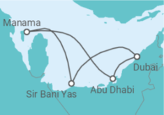 Reiseroute der Kreuzfahrt  Orient ab Abu Dhabi - AIDA