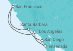 Reiseroute der Kreuzfahrt  Classic California Coast - Princess Cruises