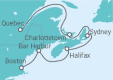 Reiseroute der Kreuzfahrt  Kanada, USA - Holland America Line