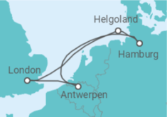Reiseroute der Kreuzfahrt  Kurzreise Pfingsten/Frühlingsfreude mit London - Zwischen Königen und Küstenträumen - Hapag-Lloyd Cruises