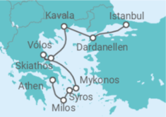 Reiseroute der Kreuzfahrt  Von der Akropolis zur Blauen Moschee - Hapag-Lloyd Cruises