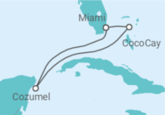 Reiseroute der Kreuzfahrt  Mexiko - Royal Caribbean