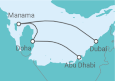 Reiseroute der Kreuzfahrt  Katar - Celestyal Cruises