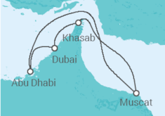 Reiseroute der Kreuzfahrt  7 Nächte - Jahresauftakt im Orient - ab/bis Dubai - Mein Schiff