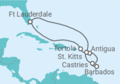 Reiseroute der Kreuzfahrt  Britische Jungferninseln, Antigua Und Barbuda, Barbados, St. Lucia - Celebrity Cruises