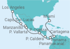Reiseroute der Kreuzfahrt  Mexiko, Costa Rica, Panama, Kolumbien - NCL Norwegian Cruise Line