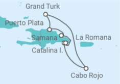 Reiseroute der Kreuzfahrt  Dominikanische Republik & Grand Turk - Costa Kreuzfahrten